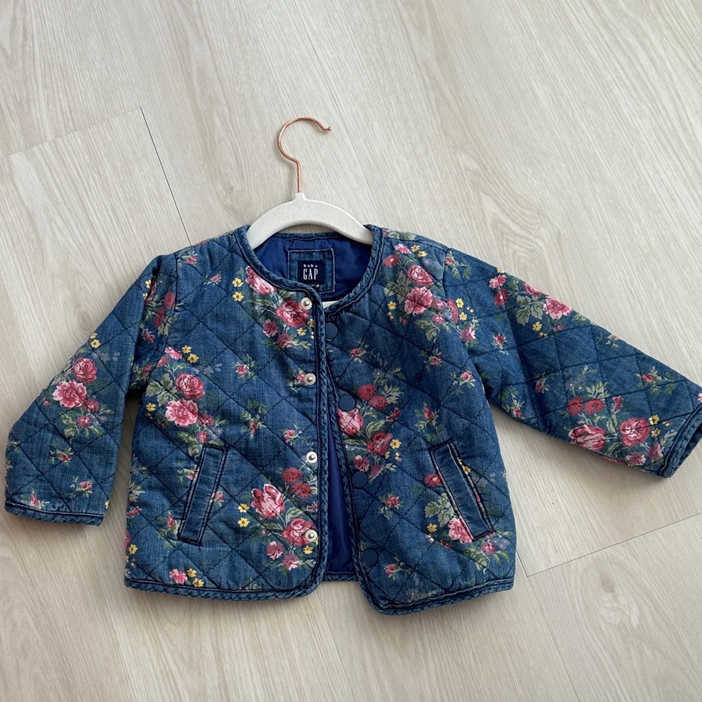 GAP Blue Floral Jean Jacket for Kids